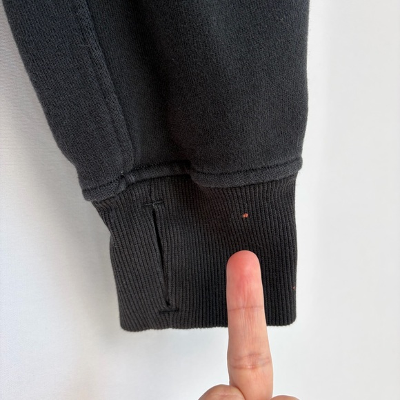 Lululemon Scuba Oversized Funnel Neck Half Zip Crop Sweatshirt Sz M/L Black READ - Picture 2 of 16